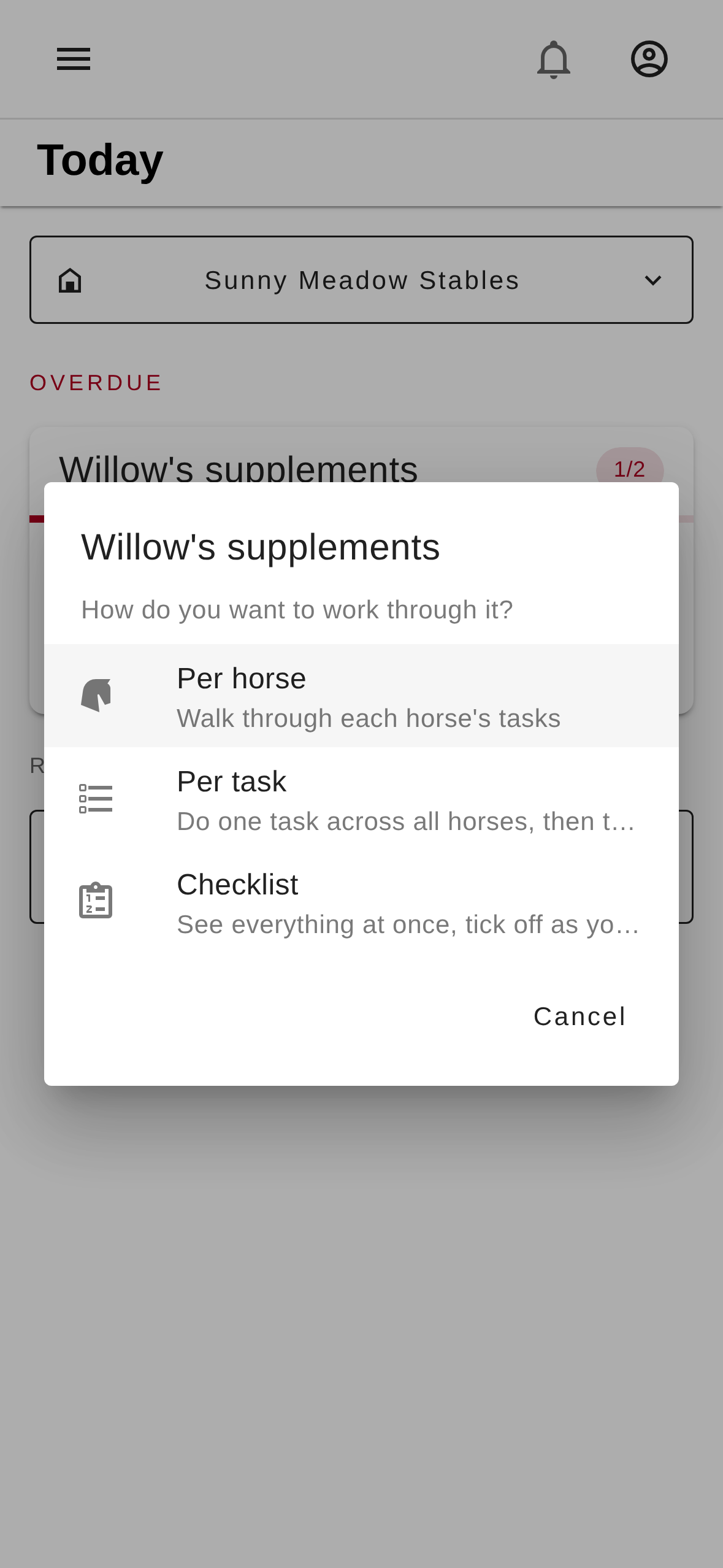 StableUp routine mode picker